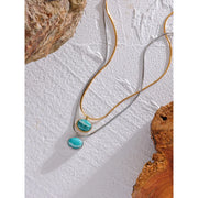 Amazonite Stone Pendant Necklace