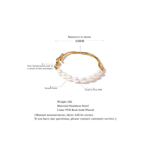 Luxury Freshwater Pearl & Gold Bracelet