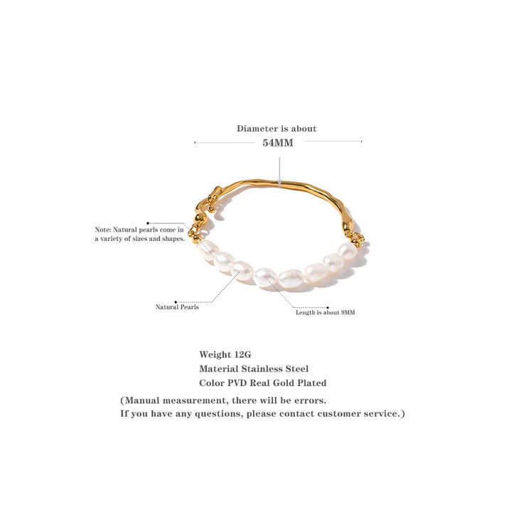 Luxury Freshwater Pearl & Gold Bracelet