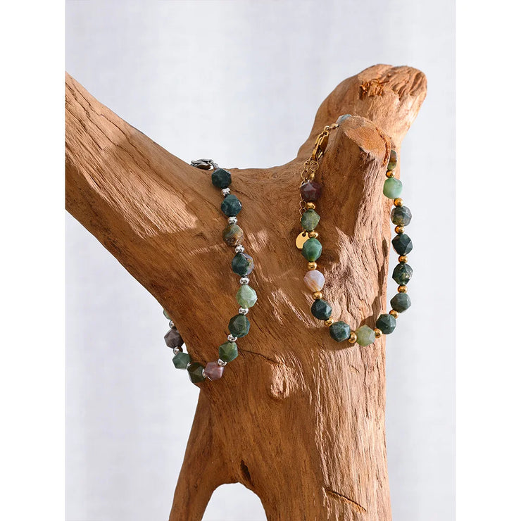 Indian Agate Bead Bracelet