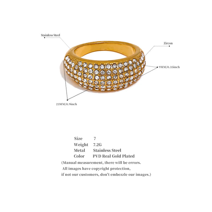 Luxury Cubic Zirconia Pave Fashion Ring