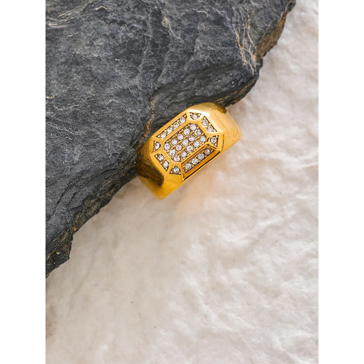 Luxury Bling Cubic Zirconia Width Ring