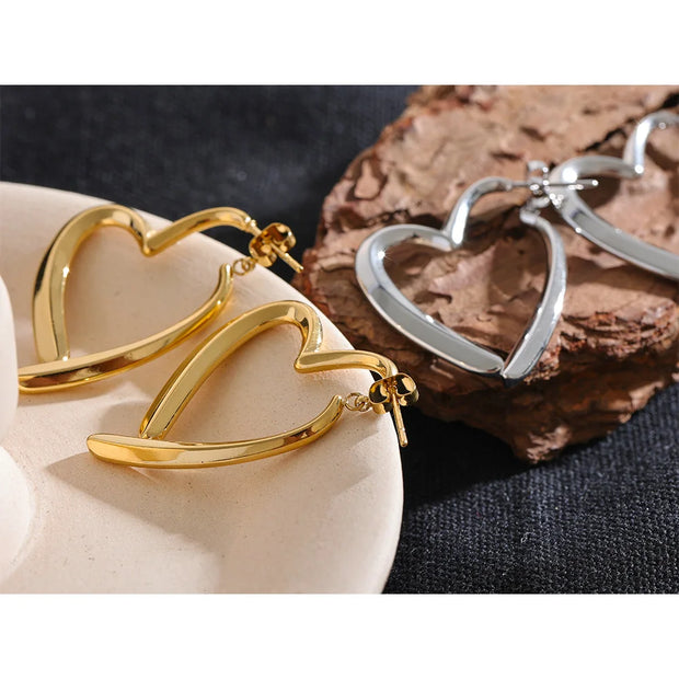 Removable Heart Hoop Earrings