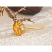 Bling Cubic Zirconia Shell Hair Clip