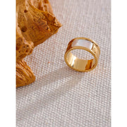 Natural Shell Geometric Chunky Ring