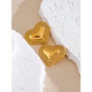 Stainless Steel Heart Love Stud Earrings