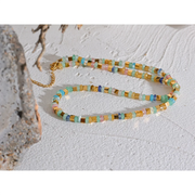 Light Stone Bead Necklace