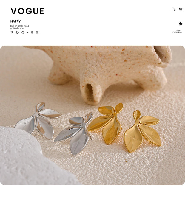 Gold Flower Earrings