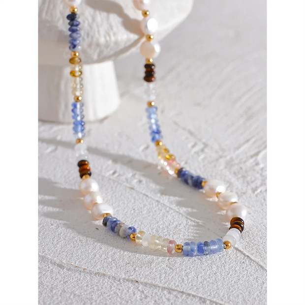 Lapis Lazuli & Pearl Necklace