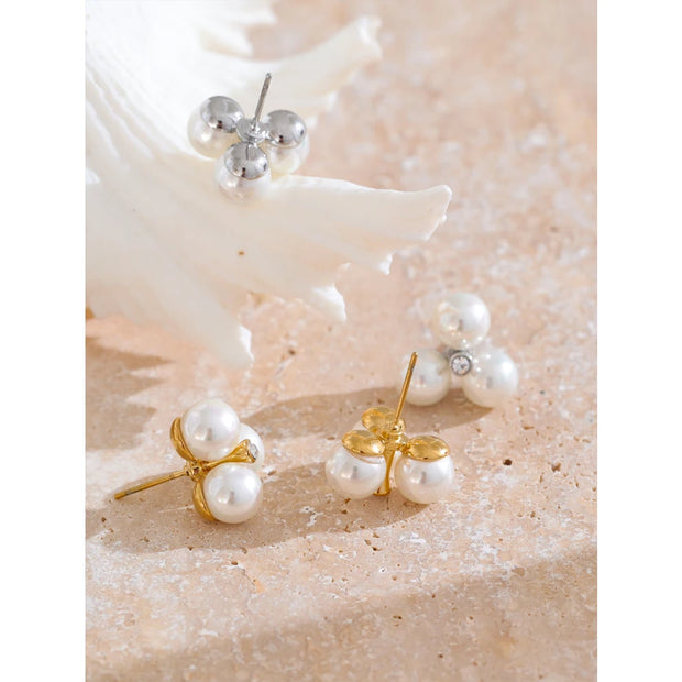 Pearl Flower Stud Earrings