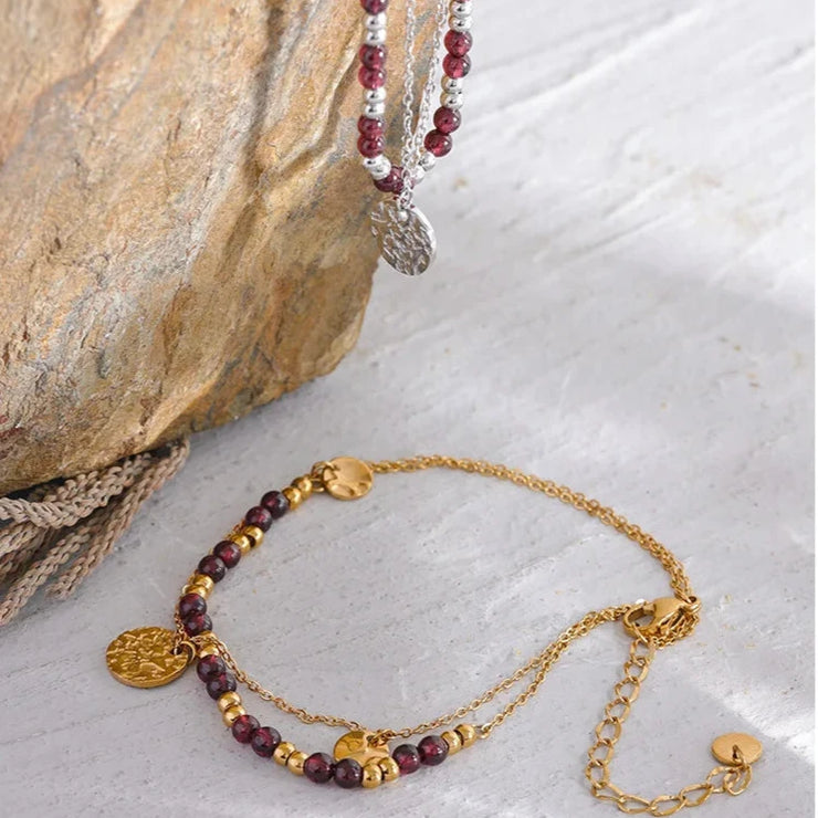 Garnet Stone Anklet