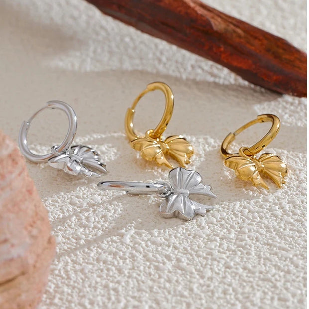 Bow Tie Hoop Earrings