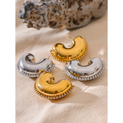 Trendy C Shape Zirconia Earrings