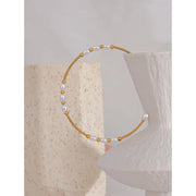 Imitation Pearl Open Bracelet