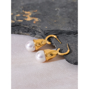 Elegant Geometric Pearl Earrings