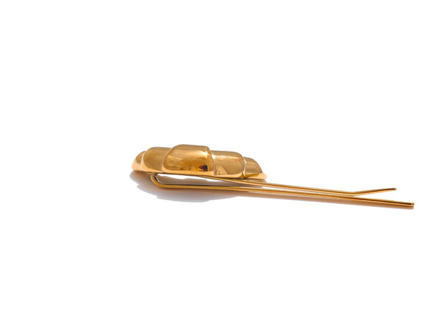 18k Gold PVD Croissant Hairpin