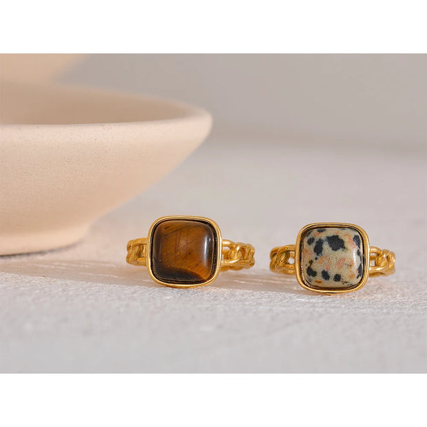 Natural Stone Open Tiger Ring