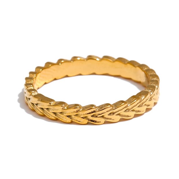 18k Gold Color PVD Plated Thin Ring