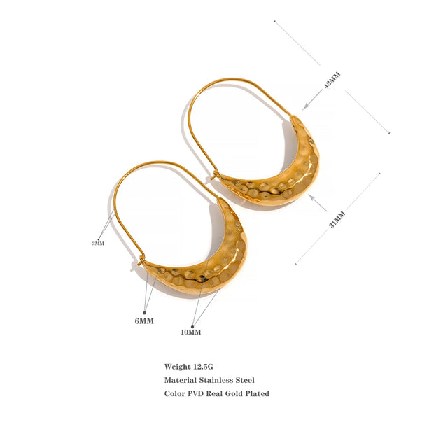 Golden Drop Hoop Earrings