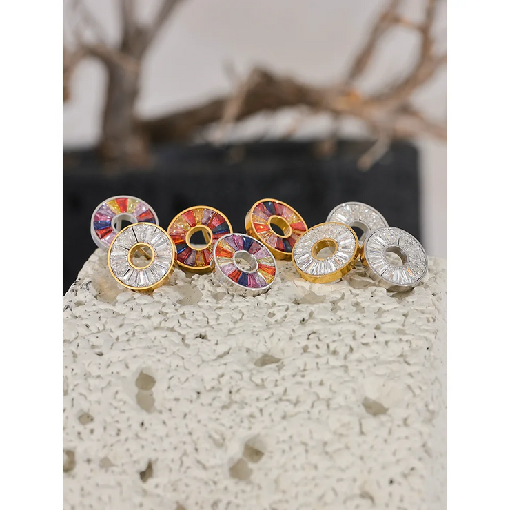 Rainbow Zircon Stud Earrings