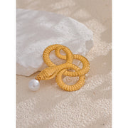 Snake Pearl Brooch