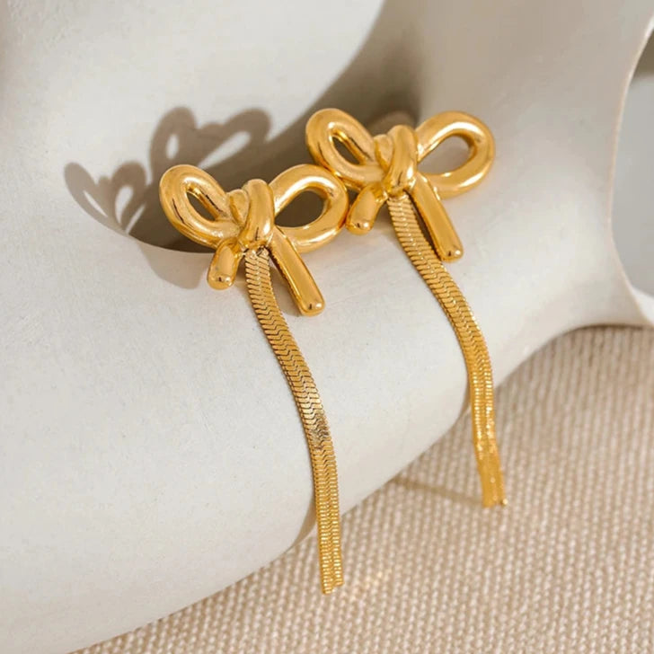 Bow Knot Tassel Earrings