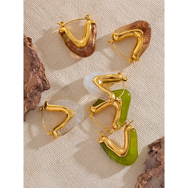 V-Shape Acrylic Hoop Earrings