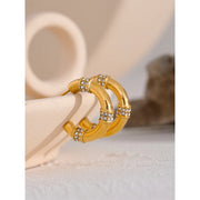 Gold Zirconia Hoop Earrings