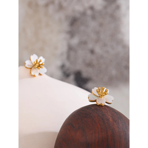 Shell Flower Stud Earrings