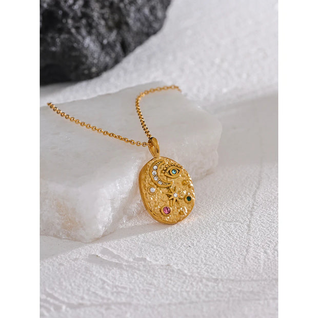 Moon Star Eye Necklace