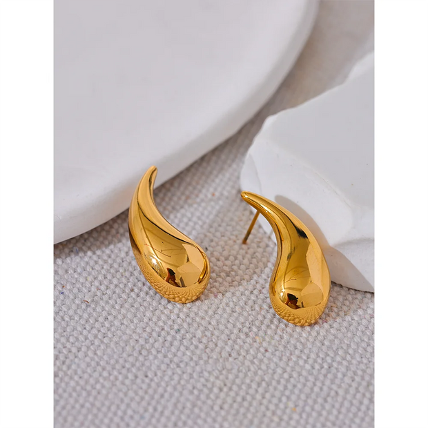 New 316l Stainless Steel Water Drop Minimalist Stud Earrings Gold Silver Color Trendy Daily Stylish Jewelry Waterproof Evry Jewelry