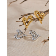 316l Stainless Steel Heart Love Hollow Stud Earrings Prevent Allergy Romantic Trendy Daily Fashion Jewelry for Women Gift Evry Jewelry