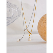 Shell Pearl Pendant Necklace