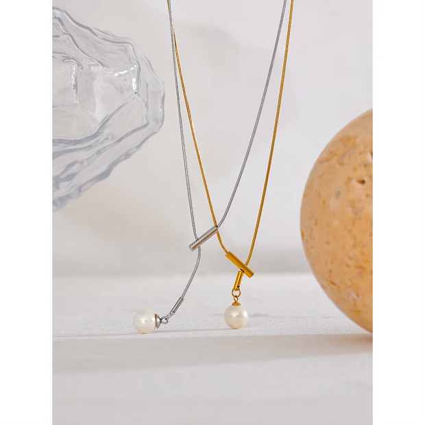 Shell Pearl Pendant Necklace