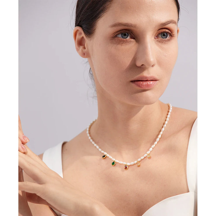 Exquisite Pearl & Zircon Choker