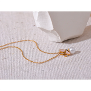 Butterfly Pearl Pendant Necklace