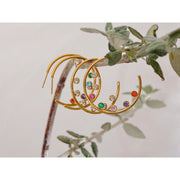 Colorful Zirconia Round Hoop Earrings