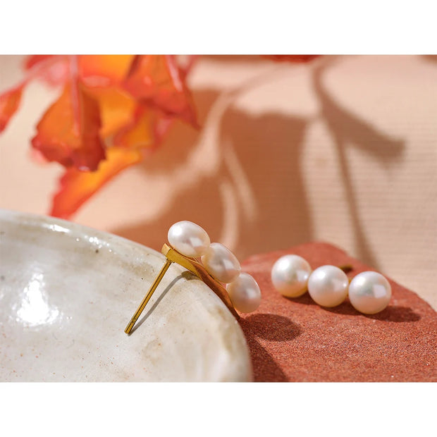 Tarnish-Free Luxury Pearl Stud Earrings