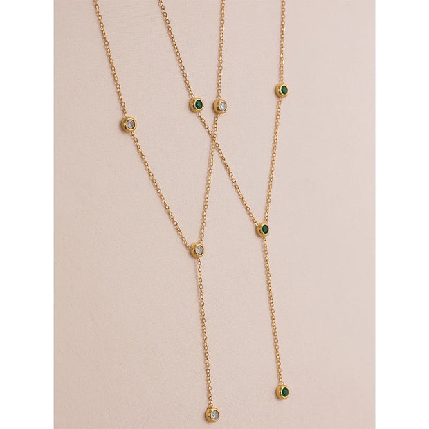 Thin Cubic Zirconia Chain Necklace