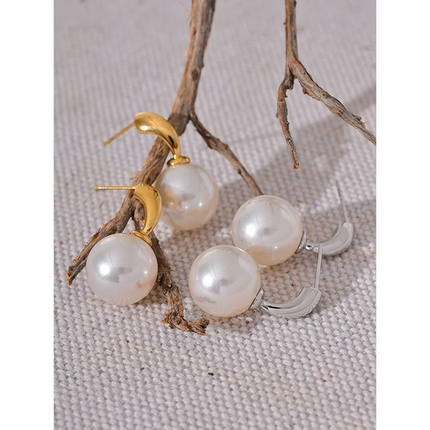 Imitation Pearls Geometric Earrings