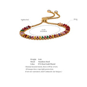 Colorful Cubic Zirconia Pull-Out Bracelet