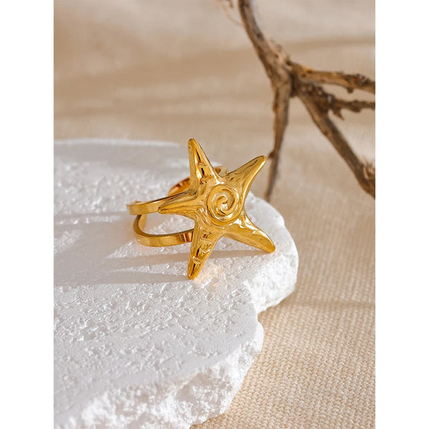 Starfish Open Adjustable Ring