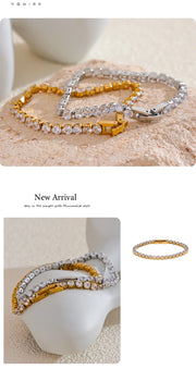 Shiny Cubic Zirconia Chain Wrist Bracelet