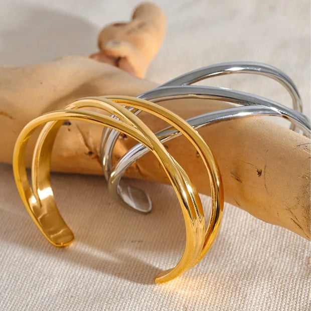 Minimalist Wide Hollow Bracelet