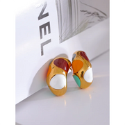 Colorful Enamel Fat Stud Earrings