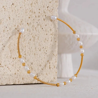 Imitation Pearl Open Bracelet