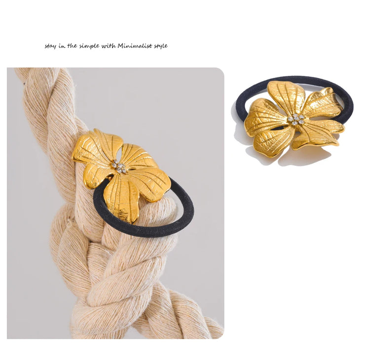 Stainless Steel Big Flower Hairband