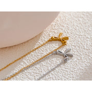 Minimalist Bow Knot Pendant Necklace