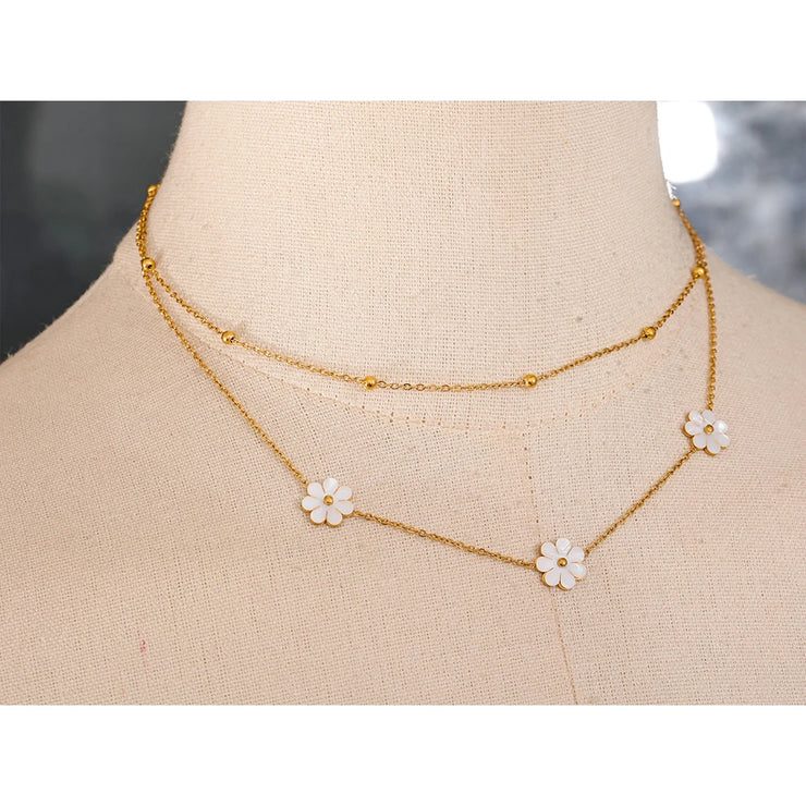 Shell Flower Double Layer Necklace Anklet