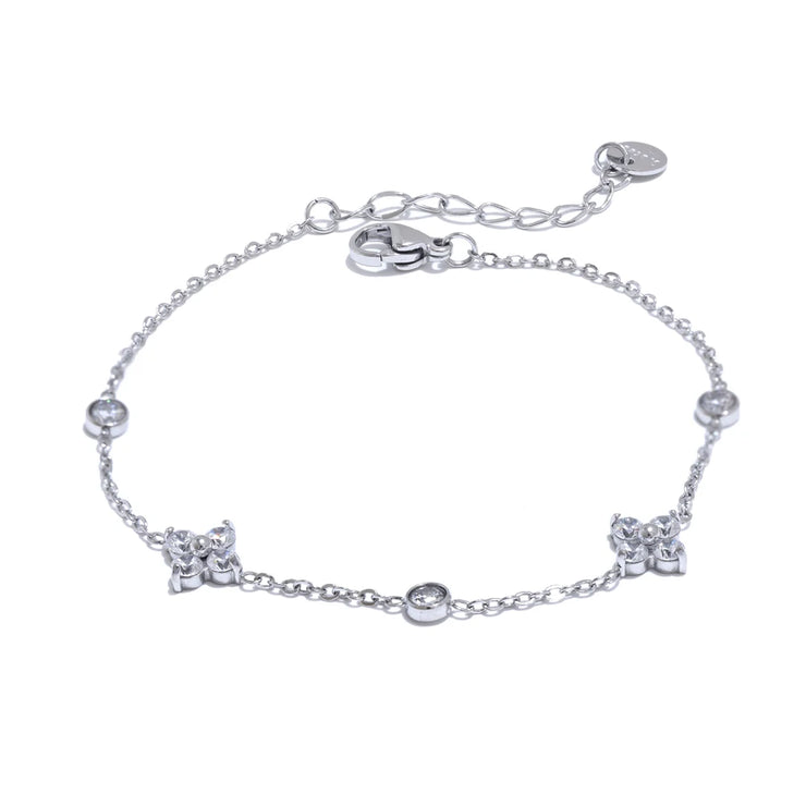 Delicate Cubic Zirconia Flower Bracelet